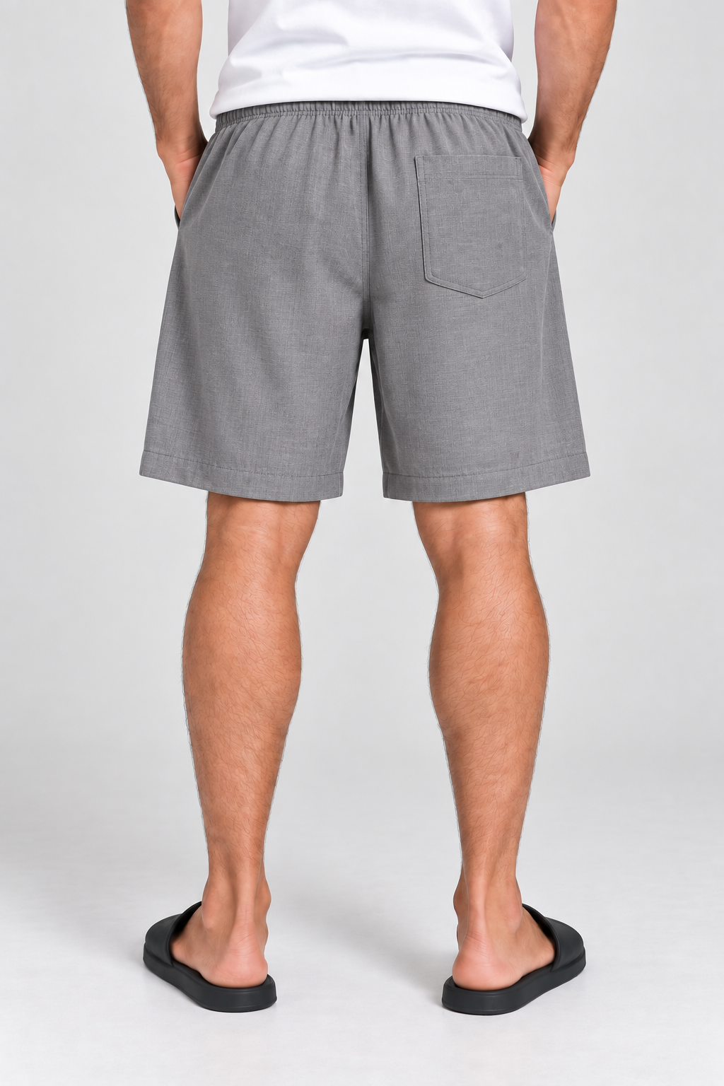 Relaxed Woven Casual Shorts - Grey
