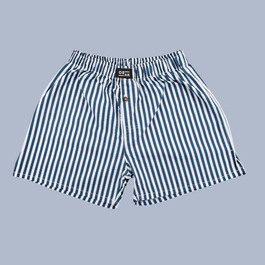 Striped cotton boxer shorts - Blue