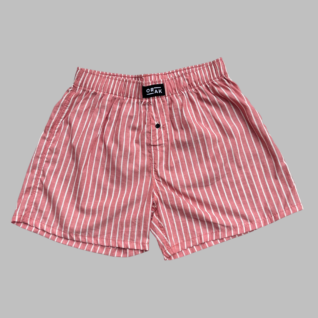 Men's Boxer Shorts – Red Striped Cotton Underwear
