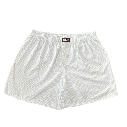 Men’s Classic Cotton Boxer Shorts – Light Green Gingham Check