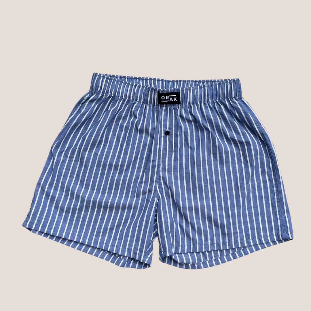 Men's Boxer Shorts – Blue Striped Cotton Underwear