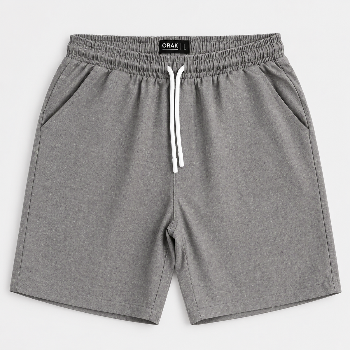 ORAK men's grey relaxed woven casual shorts