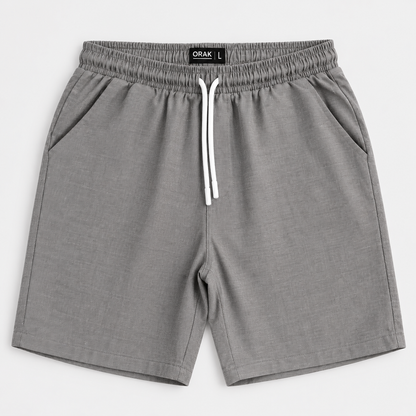 ORAK men's grey relaxed woven casual shorts
