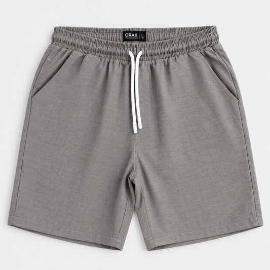 ORAK men's grey relaxed woven casual shorts