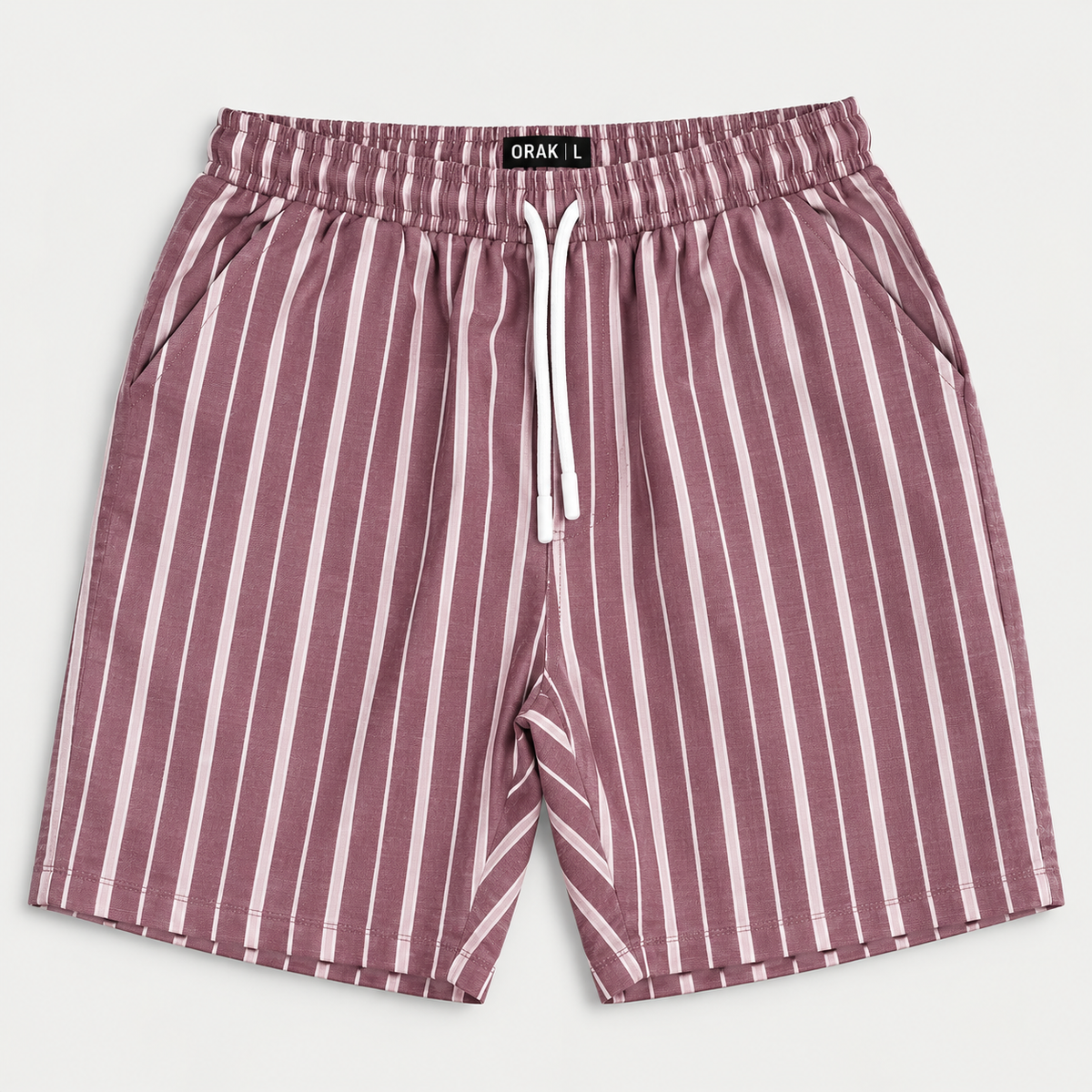 ORAK men's mauve striped casual shorts