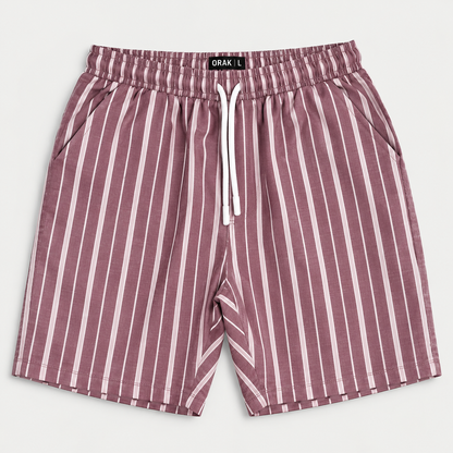 ORAK men's mauve striped casual shorts