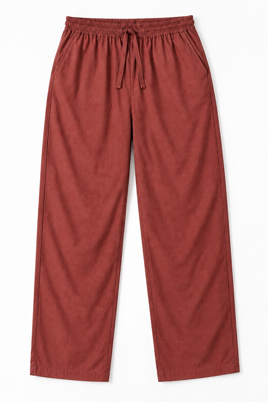 ORAK men's rust relaxed woven casual trousers