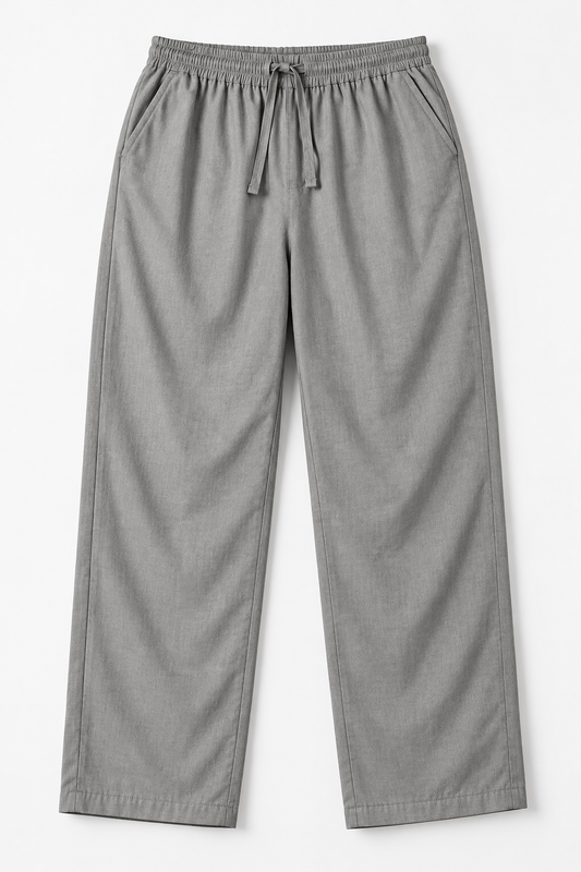 ORAK men's grey relaxed woven casual trousers