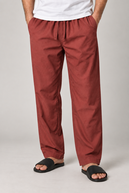 ORAK men's rust casual trousers product view
