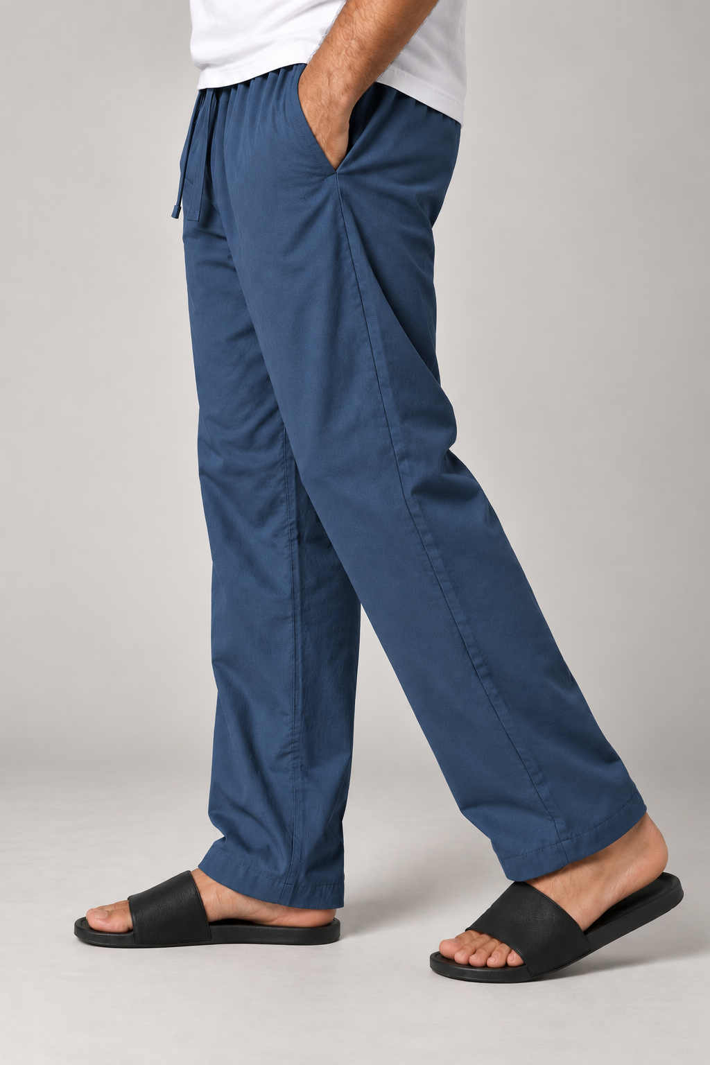 ORAK men's blue woven trousers model view