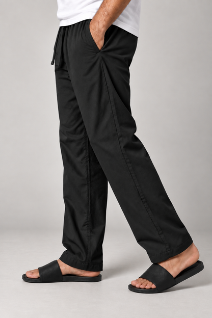 ORAK men's black woven trousers model view