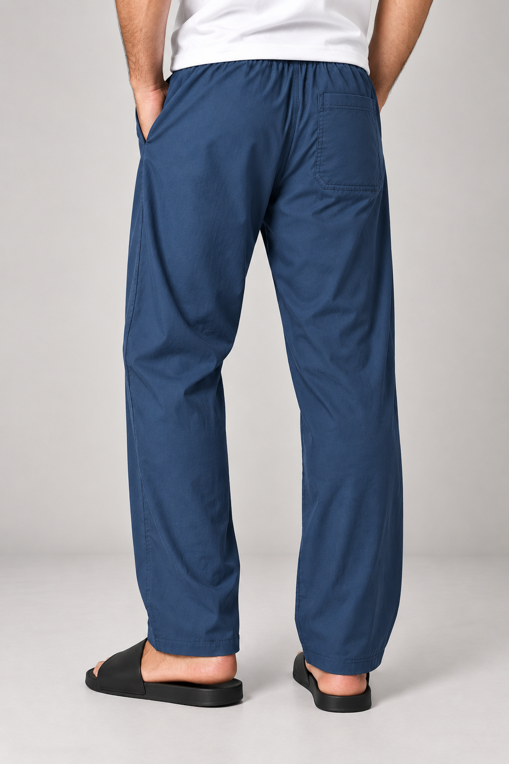 ORAK men's blue drawstring trousers detail