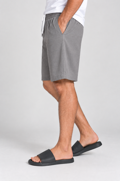 Relaxed Woven Casual Shorts - Grey