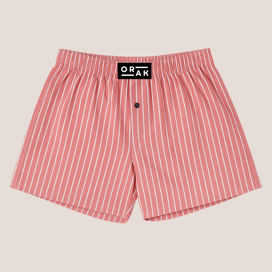 Men's Boxer Shorts – Red Striped Cotton Underwear