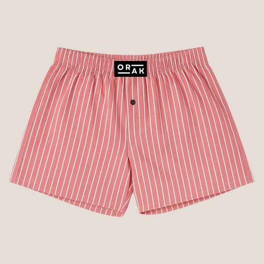 Men's Boxer Shorts – Red Striped Cotton Underwear