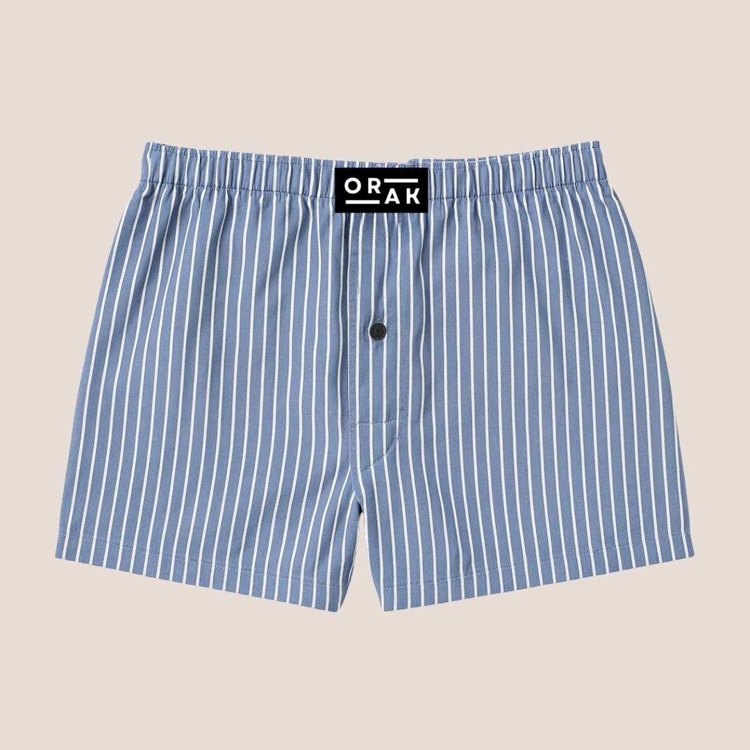 Men's Boxer Shorts – Blue Striped Cotton Underwear